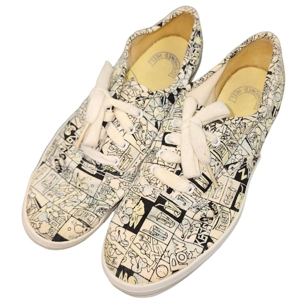 Women's Vintage Keds Pop Art Canvas Tennis Shoes Size 5.5 Korea Mouse Baseball